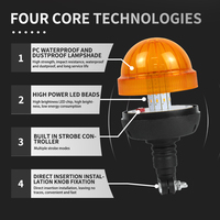 Nouvelle lampe de signalisation rotative clignotante ambre, gyrophare LED d'urgence pour toit de camion, fourgonnette, remorque, étanche IP65, 12-24V