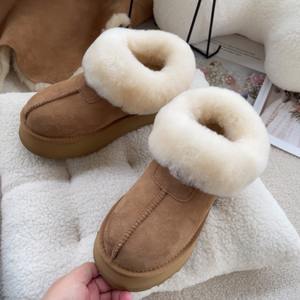 Botas de Nieve HONGCHEN para Mujer, Otoño/Invierno, de Lana, de Una Pieza, con Suela Gruesa, Punta Redonda, Tipo Botín, Cálidas, con Forro de Algodón Grueso - Product Image 3