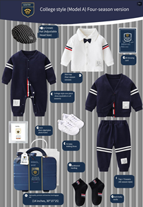 Ensemble <span class=keywords><strong>cadeau</strong></span> haut de gamme style universitaire preppy gris printemps pour bébés garçons : combinaison et veste chemise – <span class=keywords><strong>Cadeau</strong></span> pour un <span class=keywords><strong>an</strong></span> - Product Image 6
