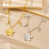 Collier pendentif fleur exagérée personnalisé Collier polyvalent mode Chokers croix chaîne accessoires bijoux pour femmes TGXL8675