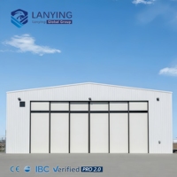Hangar Moderno de Acero para Aviones, Gran Instalación de Almacenamiento y Mantenimiento de Aviación, Edificios Metálicos Prefabricados de Techo Alto