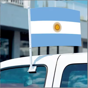 Bandera de Argentina de Poliéster de 30*45cm para Ventana de Coche con Asta, Recuerdo para Fanáticos del Fútbol - Product Image 4