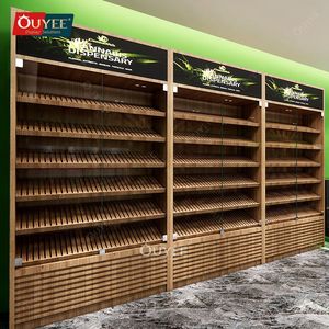 Fabricante <span class=keywords><strong>de</strong></span> madera Gabinete para fumar Cigar Humidor Room Cigarette Display Case Custom Cedar Wood Cigar Cabinet Wooden Showcase - Product Image 1