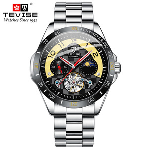 Mechanical Watch with Stainless Steel Bracelet, Large Dial, Tourbillon, 30M Water-resistant Wristwatch - Product Image 1