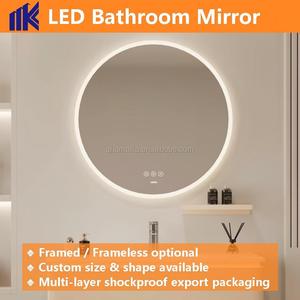 Miroir de salon de coiffure moderne <span class=keywords><strong>en</strong></span> verre avec éclairage LED pour remplacement mural, lumières de vanité rectangulaires irrégulières <span class=keywords><strong>en</strong></span> forme de diamant - Product Image 4
