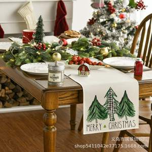 Camino de Mesa Navideño Directo de Fábrica de 13x72 Pulgadas de Lino Vegetal Aislante y Antimanchas para Decoraciones del Hogar en Días Festivos - Product Image 2
