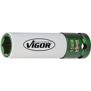 VIGOR Douille pour clé à chocs ∙ V2471 ∙ 1/2 pouce (12.5mm) carré, creux ∙ Profil à 6 pans extérieurs ∙ Taille 15 mm - Product Image 2