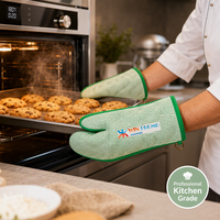 Gants de cuisine professionnels en coton matelassé résistant à la chaleur, avec logo personnalisé OEM, en gros, pour la cuisson et le barbecue