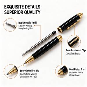 Penna <span class=keywords><strong>di</strong></span> <span class=keywords><strong>Lusso</strong></span> per Affari con Logo Personalizzato Inciso al Laser, Penna <span class=keywords><strong>a</strong></span> <span class=keywords><strong>Sfera</strong></span> in Metallo, Regalo Professionale per Dirigenti con Ricarica Fluida - Product Image 4