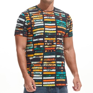 T-shirt en coton tricoté épais pour homme, tendance 2024, avec logo graphique personnalisé, style streetwear, commande en gros premium - Product Image 2