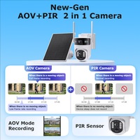 Caméra solaire 4G avec enregistrement vidéo 6MP, double objectif AOV, enregistrement vidéo 24/7 avec batterie, détection humaine, caméra IP étanche