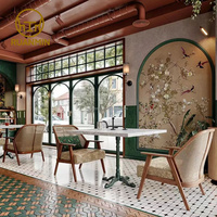 Meubles de restaurant en bois massif durables, tables et chaises, mobilier de café, tabourets de bar, canapés modernes pour clubs