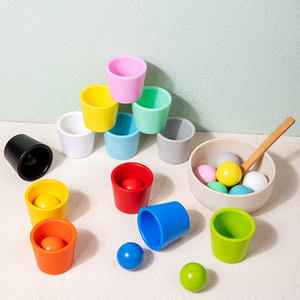 Giocattoli Educativi Montessori in Legno a Forma di Sfere Colorate, per Bambini dai <span class=keywords><strong>2</strong></span>-4 e 5-7 Anni, Ecologici, per l'Apprendimento Transfrontaliero - Product Image 5