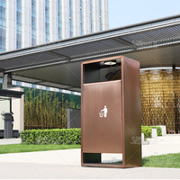 Poubelle en acier galvanisé Cendrier extérieur décoratif urbain Hôtel Poubelle City Street Metal Recycling Dust Bin