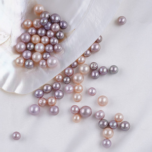 Perlas de Agua Dulce Naturales al por Mayor de Zhuji, Forma de Botón, Cuentas Blancas para Hacer Pulseras, Collares y Pendientes en Rosa y Morado - Product Image 4