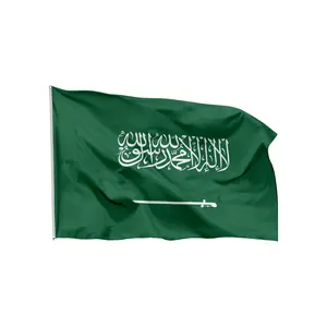 Оптовая продажа 100d 110 г полиэфирная ткань материал 3x5 цифровая печать Национальный флаг страны на заказ исламский флаг