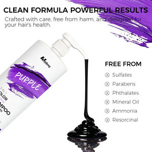 3-in-1 Farbgebende Haarreinigung & Pflege, Reinigt & Pflegt Sanft, Orange Semi-Permanente Lila Haarfarbe, OEM - Product Image 2