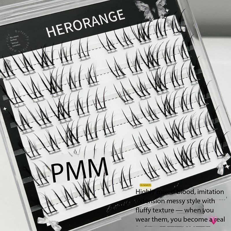 6-Row Self-Adhesive False Eyelashes, 60 Clusters (Glue-Free)