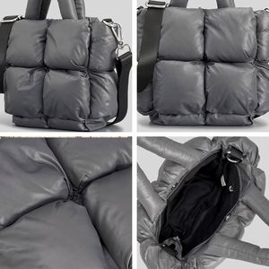 Custom Shiny Designer High Quality <b>Small</b> Ladies <b>Handbag</b> Women Fashion Customized Logo Puffer Tote Bag - Product Image 2