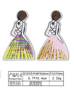 Custom Sequin Embroidery Beautiful Shadow Dancing Girl Princess Sunflower Patches for Girls Clothing - Product Image 6