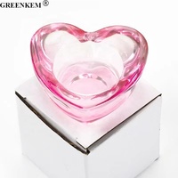 Nouveau cristal ongles tasse rose coeur magasin manucure brosse lavage tasse verre Nail Art outil épaissi avec couvercle stylo ongles lavage tasse