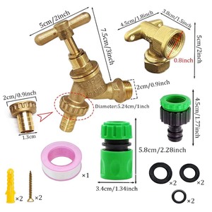 Outdoor Garden Tap Kit 1/<strong>2</strong> Inch BSP <strong>Hose</strong> Union With Brass Wall Plate Fixture Wall Mounted Outside <strong>Hose</strong> Fitting <strong>Set</strong> - Product Image 2