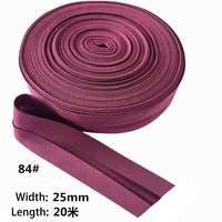 Bande de bordure en polyester et coton, vente directe usine, 25 mm, accessoires vestimentaires, bande de ourlet, textile de maison, chaussures, chapeaux, rouleau de 20 m
