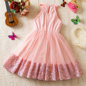 Abiti da Bambina Estate 2026, <span class=keywords><strong>Vestito</strong></span> Rosso Senza Maniche con <span class=keywords><strong>Paillettes</strong></span> e Tulle, 4 Colori, 3-7 Anni - Product Image 6