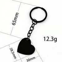 Porte-clés en métal poli en forme de petit cœur Ywyougang, gravable au laser, étiquette vierge pour anniversaire, logo personnalisé, souvenir