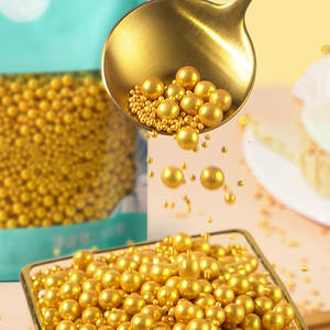 Perles de Sucre Comestibles Dorées <span class=keywords><strong>pour</strong></span> Décoration Pâtissière 2mm 4mm 7mm 14mm - Product Image 2