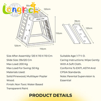 Ensemble d'escalade intérieur en bois pour enfants : Triangle, échelle, arche et toboggan combinés