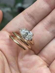 Anillo de Compromiso con Diamante Cultivado en Laboratorio de 2 Quilates en Forma de Pera, Banda Trenzada, Oro Amarillo de 14K, Certificado IGI, Estilo Clásico, Marca APRICOT JEWELS - Product Image 4