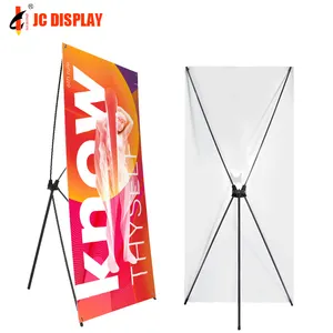 Precio de fábrica X Stand Display Banner Trípode X Banner Stand Publicidad Display Logotipo personalizado Flex Aluminio Venta al por mayor China 10PCs