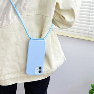เคสโทรศัพท์สีทึบเหลวแบบเรียบง่ายสำหรับ IPhone14promax สายคล้อง13pro แอปเปิ้ลสายยาว12เส้นแฟชั่น11บุคลิก14สะดวก - Product Image 3