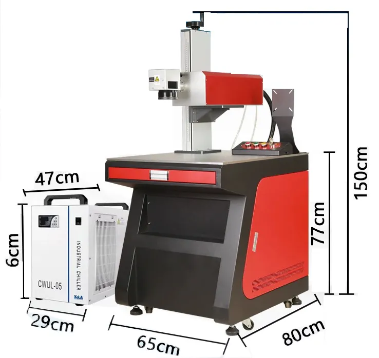 Línea de producción de fibra UV Impresora láser de fibra Galvo para marcado de botellas de plástico Máquina de grabado CNC para tubería de PVC PE