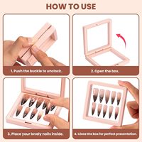 Appuyez sur les boîtes d'emballage pour ongles PE Film étuis de rangement pour l'affichage des ongles faux ongles conseils Salon bijoux boucle d'oreille bricolage manucure outils