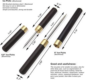 Vente chaude Marron Couleur Naturelle Manche En Bois En Acier Inoxydable Pic À Glace Bar Accessoires pour Cuisine ou Scapa Scots Bard - Product Image 6