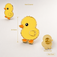 Broche émaillée souple 2D Canard de Pâques Jaune, Bijoux de printemps sur le thème du bassin, Badges métalliques en gros, Pins émaillés personnalisés