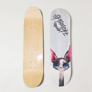 Pro Skateboard Hersteller OEM Custom Blank 7ply volles kanadisches Ahorn Skateboard Deck mit gedruckten Kunstwerken