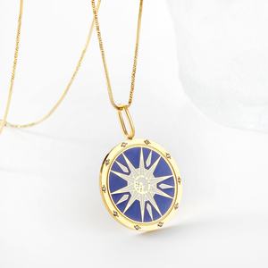 Collares de Acero Inoxidable con Colgante de Sol y Luna, Chapados en Oro de 18k, Resistentes al Deslustre y al Agua, para Mujer - Product Image 4