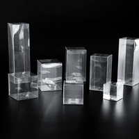Boîte cadeau pliable en PVC PET transparente carrée, recyclable, personnalisée, emballage écologique, logo personnalisé, finition brillante/mate UV