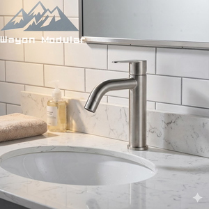 Grifo Mezclador de Agua Fría y Caliente con Superficie Plateada Mate Cepillada Wayon para Proyectos Comerciales - Product Image 2
