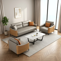 Canapé de bureau en cuir artificiel de luxe et confortable adapté au canapé sectionnel d'hôtel de salon de beauté