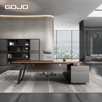 Scrivania Direzionale Moderna a L in Legno per Ufficio Commerciale con Mobile Laterale Estensibile
