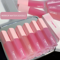 Cappuvini rose glaçure à lèvres miroir amour coeur conception eau lumière verre Transparent minéral brillant à lèvres hydratant beauté liquide