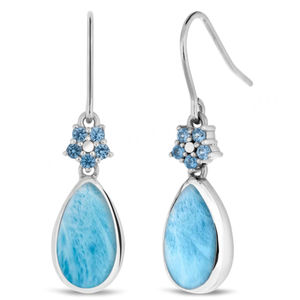 Boucles d'oreilles en pierre de Larimar bleue, pierre précieuse de Larimar, quartz de Larimar, délai de livraison de 10 jours - Product Image 1
