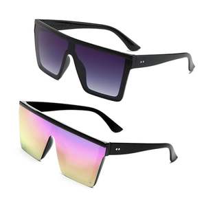 Gafas de Sol Cuadradas Steampunk Extra Grandes con Lentes UV400 y Montura de Plástico para Actividades al Aire Libre y Fiestas - Product Image 1