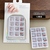 Sacs de matériel DIY pour nail art 3D, breloques en alliage pour ongles, décorations pour ongles en forme de papillon, fleurs, cœur