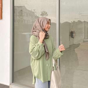 Camisa musulmana con arrugas de seda de hielo, cárdigan con cuello, camisa holgada, camisa drapeada sin planchar para mujer, gran oferta para mujer - Product Image 3