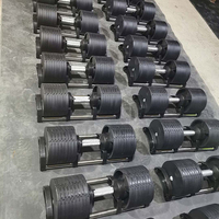 Haltères réglables en acier et fonte, 24 kg/32 kg/40 kg, revêtement en caoutchouc, écologiques, imperméables, équipement de gym